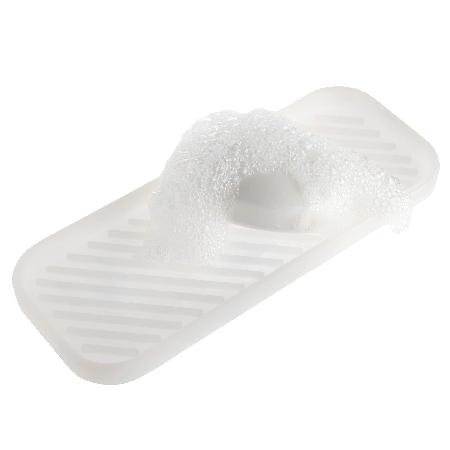 Social Clean Silicone Sponge Holder - Kitchen Sponge Holder, Silicone Soap Tray, Dishwashing Soap Holder (Black)