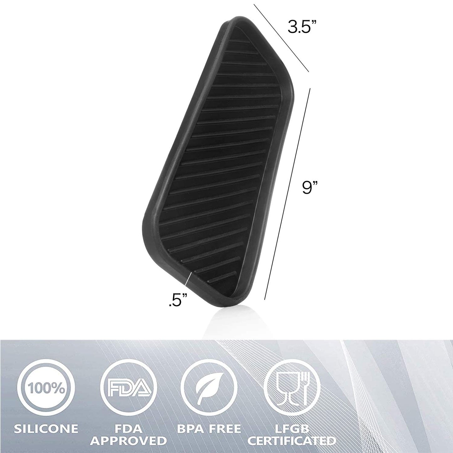 Social Clean Silicone Sponge Holder - Kitchen Sponge Holder, Silicone Soap Tray, Dishwashing Soap Holder (Black)