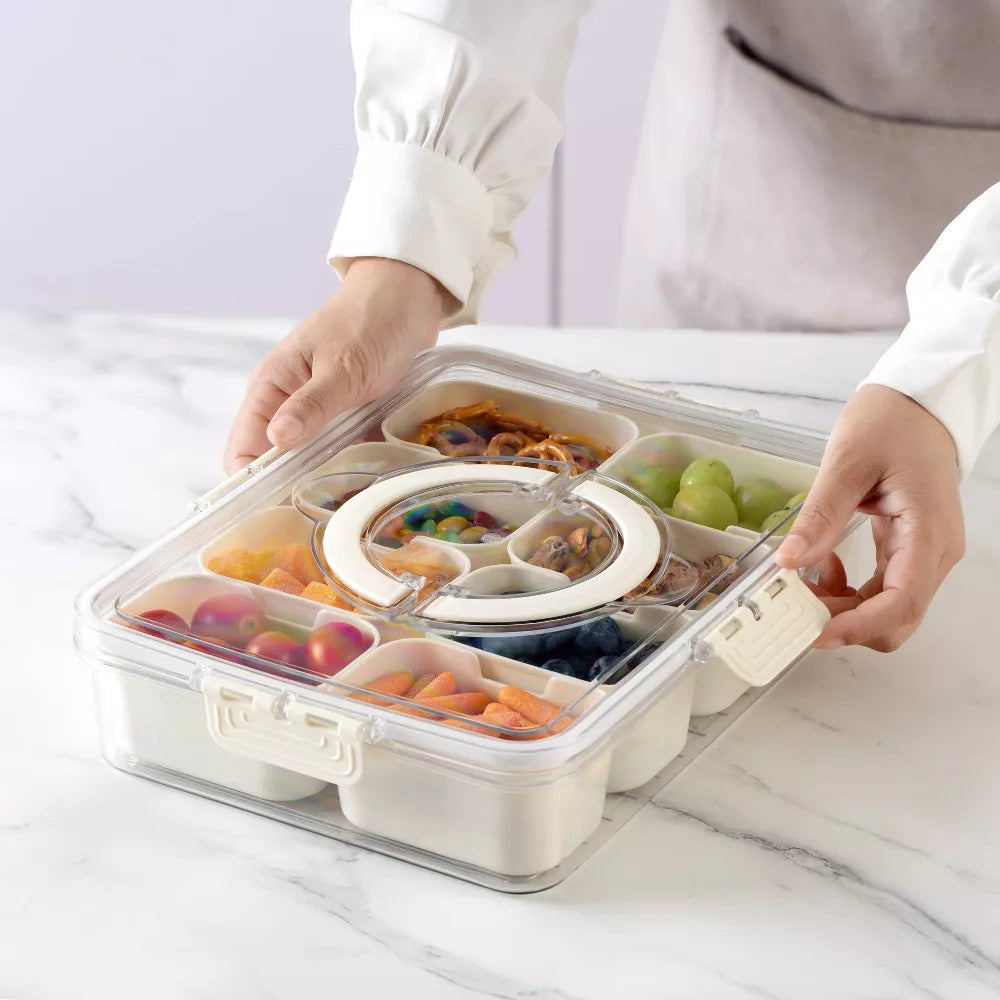 Cook With Color 8 Compartment Snackle Box with Handle