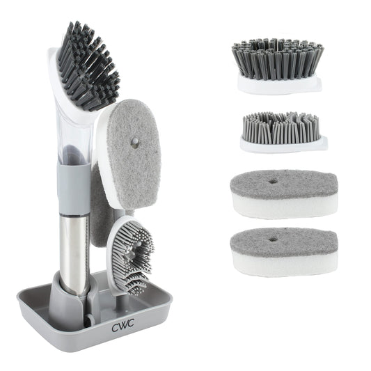 5 Pc Kitchen Dish Brush Set with Holder